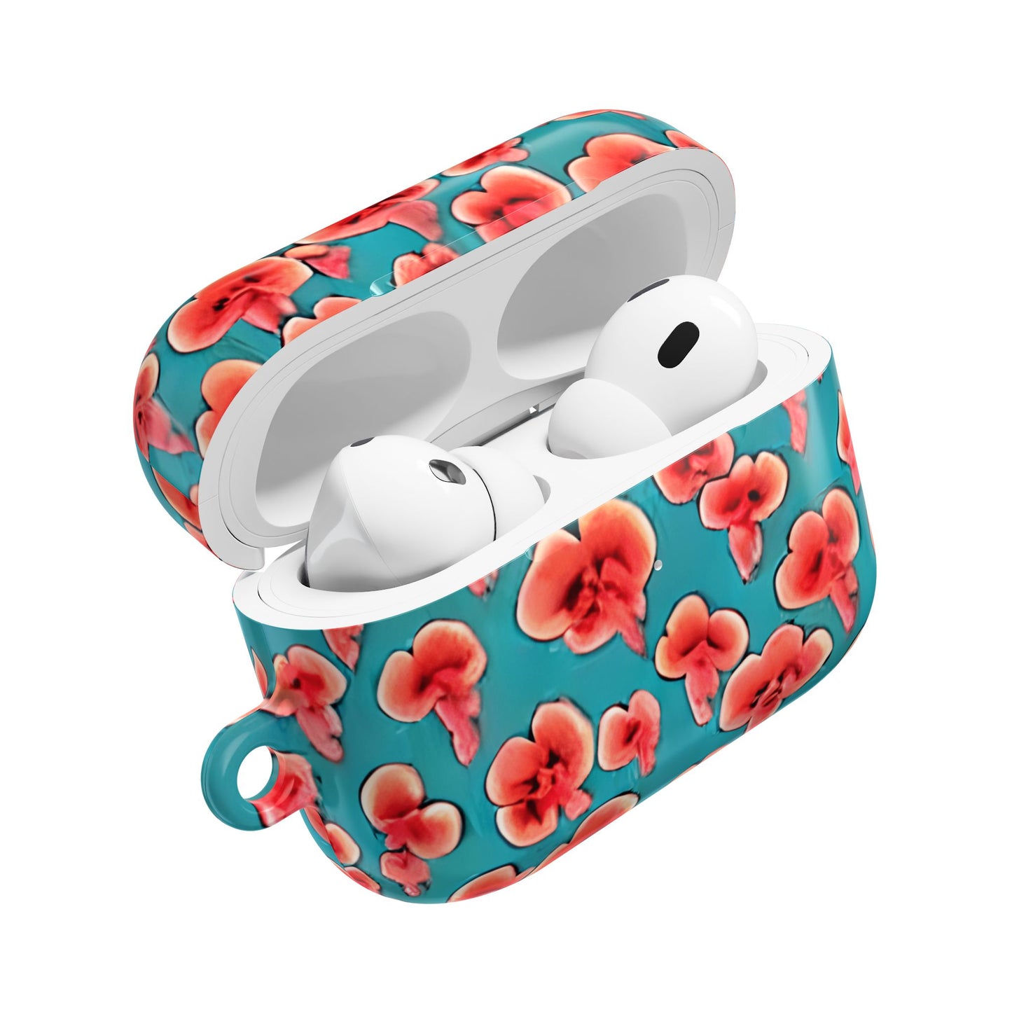 Coral & Teal Abstract Floral AirPod Case