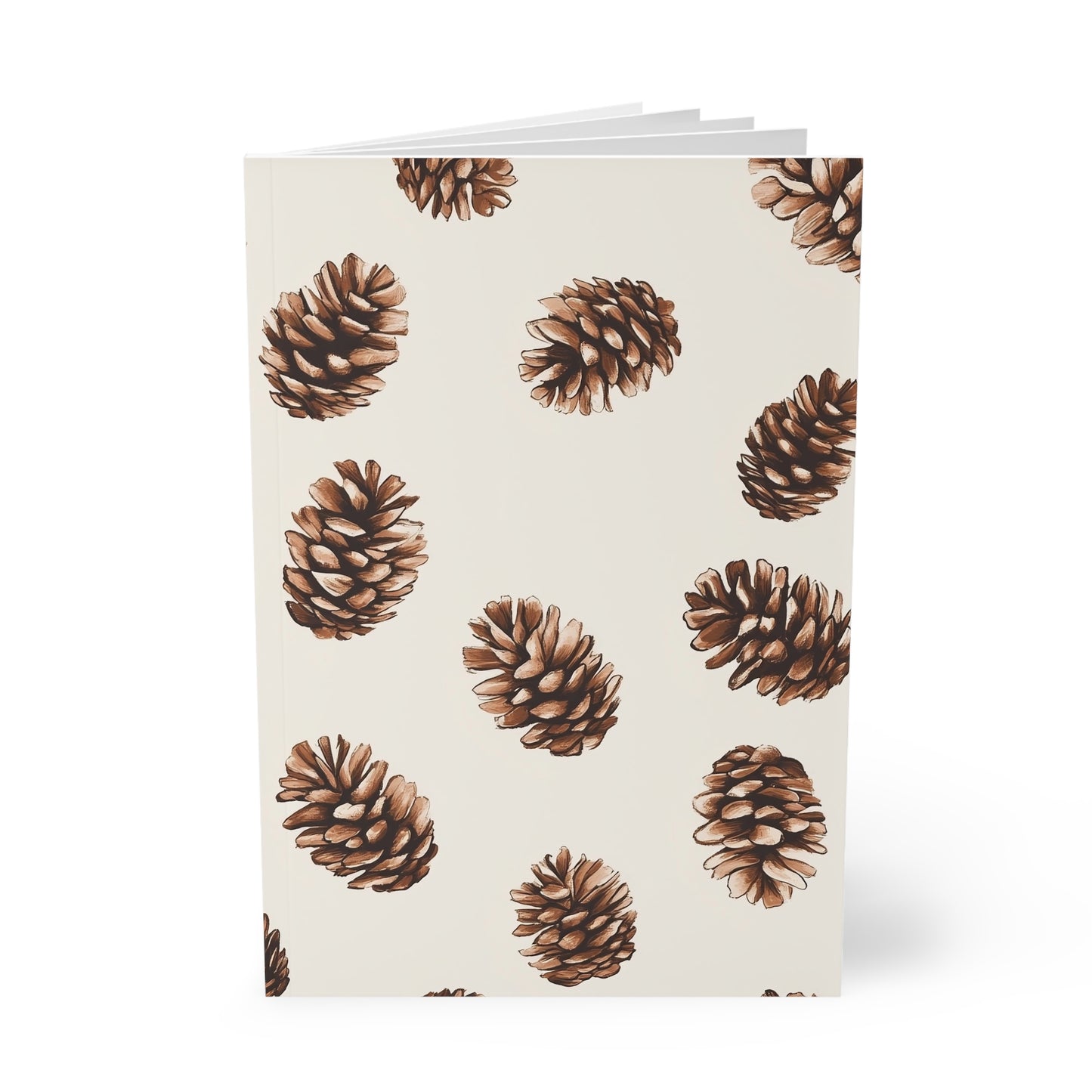 Notizbuch mit Tannenzapfenmuster, Softcover, A5